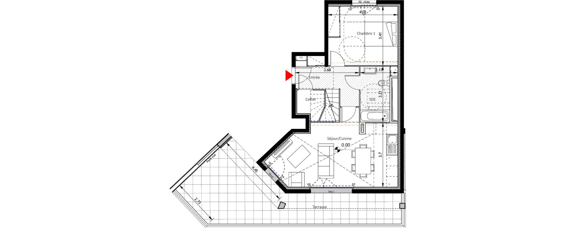 Duplex T4 de 98,38 m2 &agrave; Noisy-Le-Sec Plaine de l ourcq