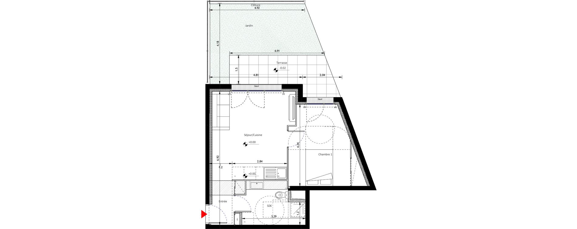 Appartement T2 de 42,20 m2 &agrave; Noisy-Le-Sec Plaine de l ourcq