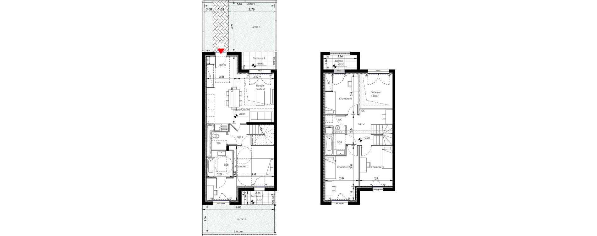 Duplex T5 de 99,01 m2 &agrave; Noisy-Le-Sec Plaine de l ourcq