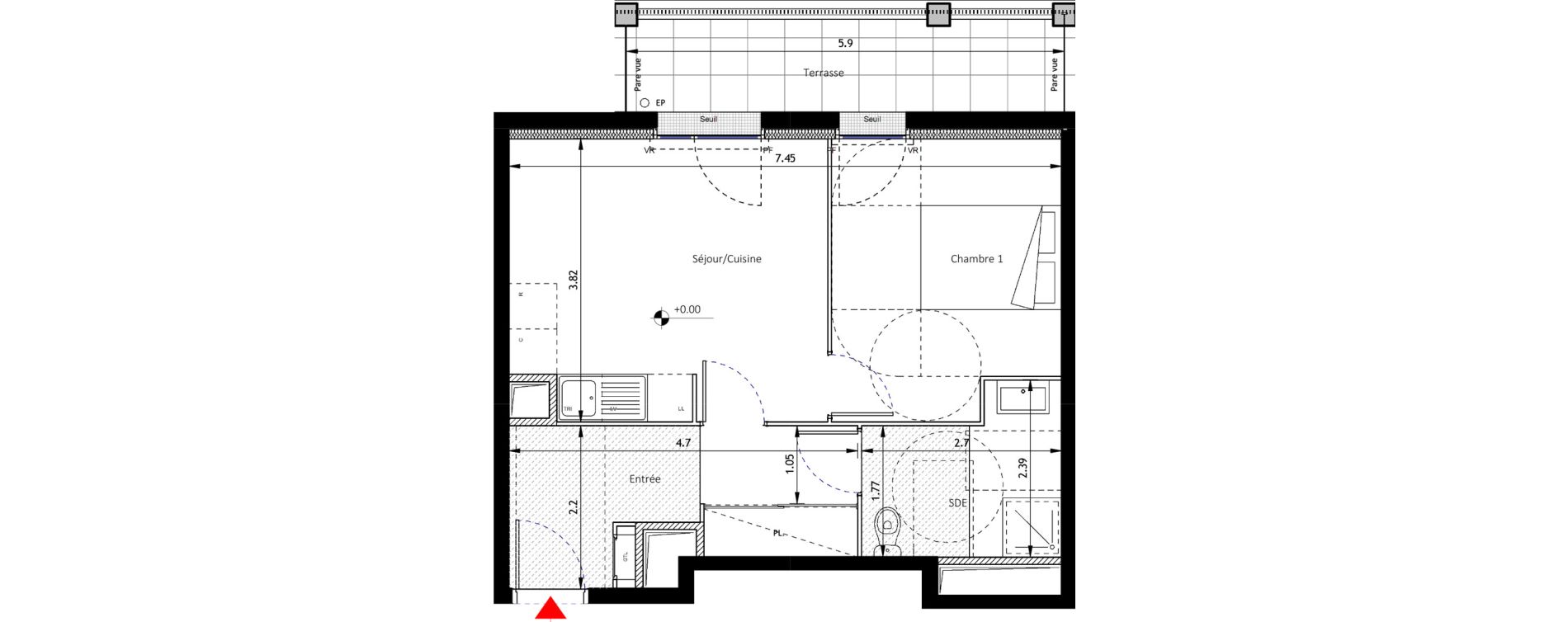 Appartement T2 de 40,93 m2 &agrave; Noisy-Le-Sec Plaine de l ourcq