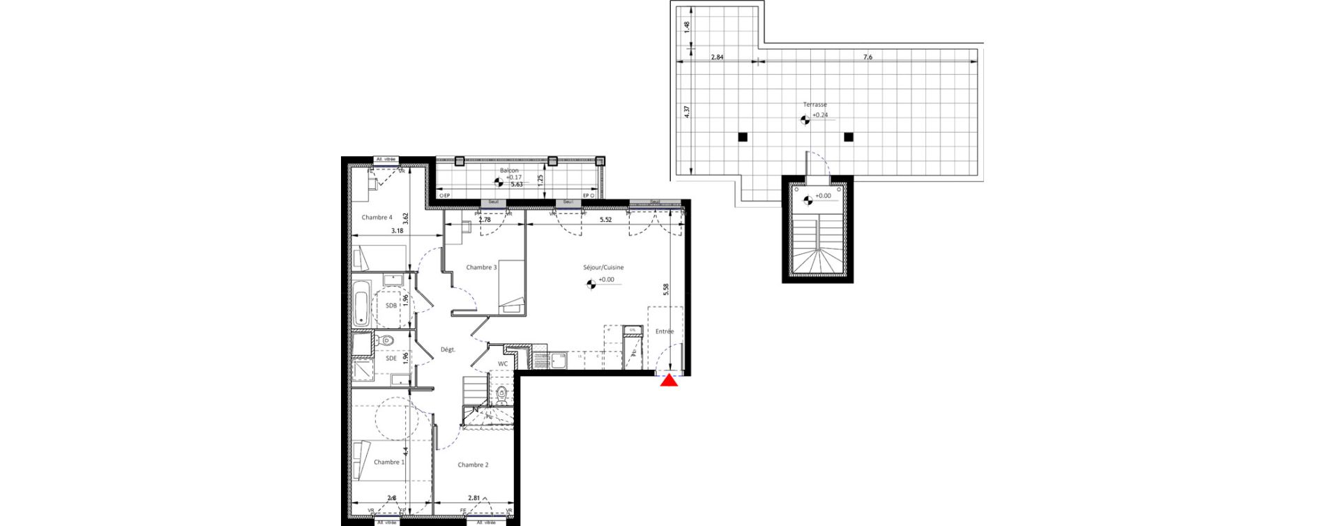 Appartement T5 de 93,43 m2 &agrave; Noisy-Le-Sec Plaine de l ourcq