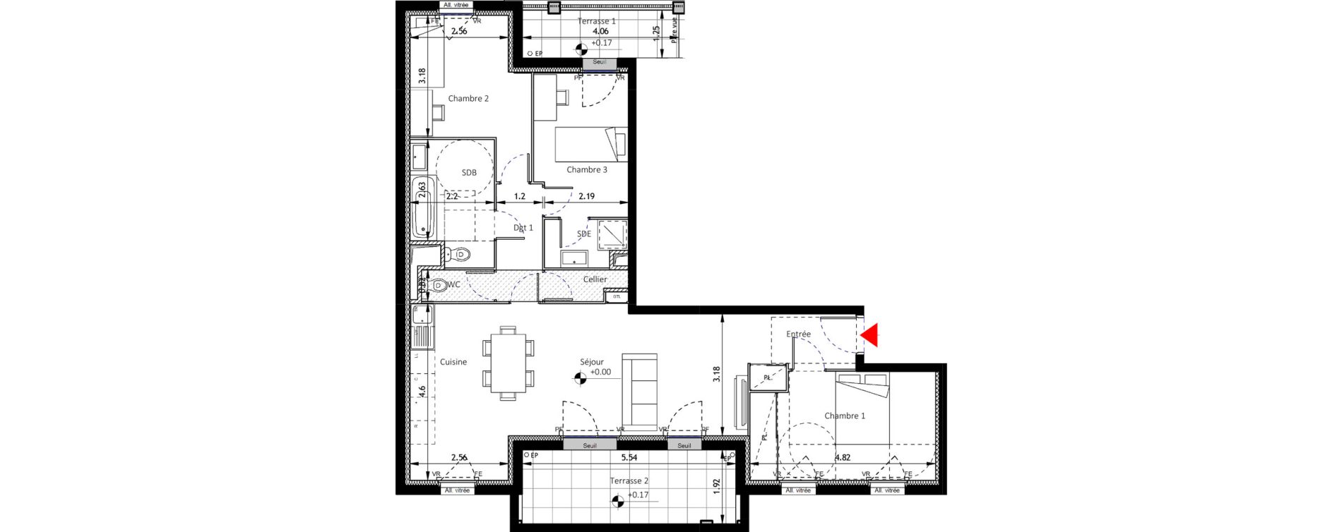 Appartement T4 de 85,37 m2 &agrave; Noisy-Le-Sec Plaine de l ourcq