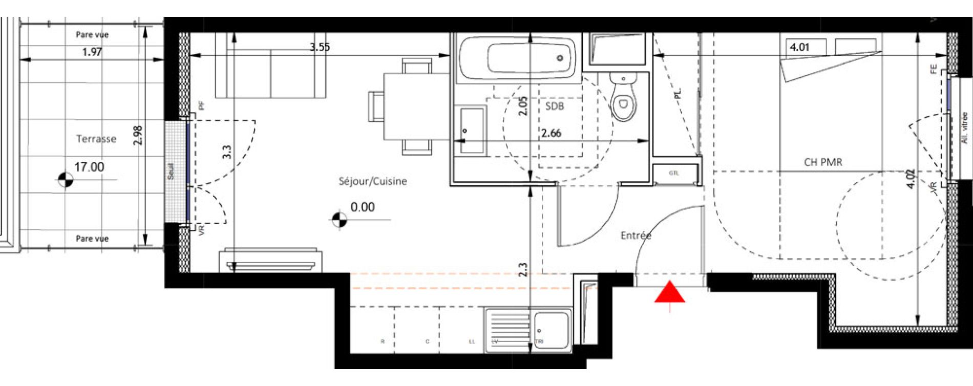 Appartement T1 de 37,62 m2 &agrave; Noisy-Le-Sec Plaine de l ourcq