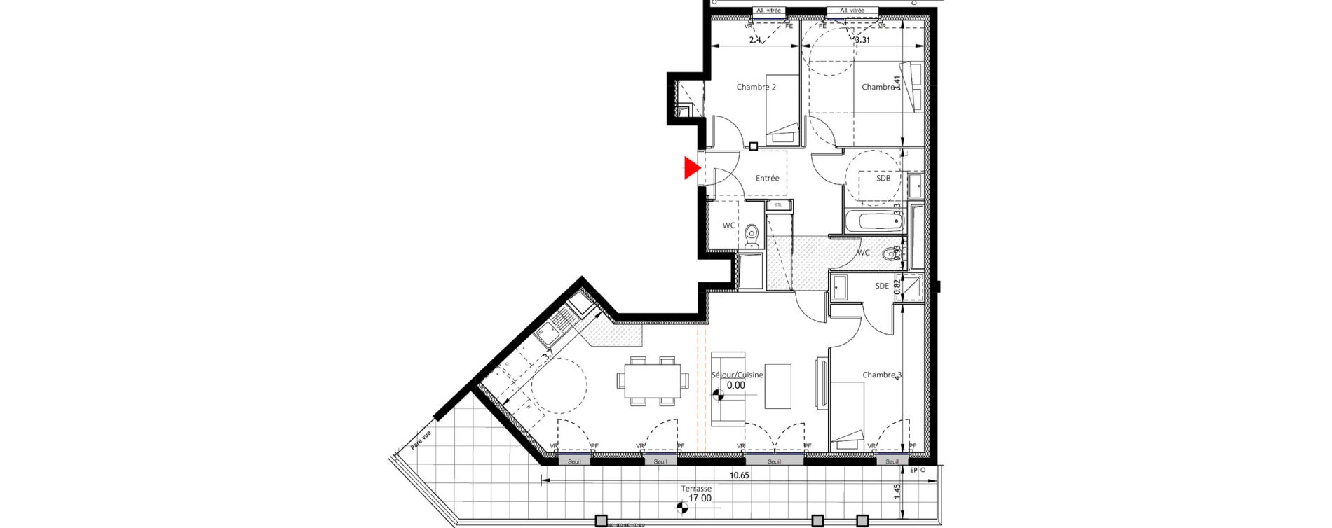 Appartement T4 de 83,12 m2 &agrave; Noisy-Le-Sec Plaine de l ourcq