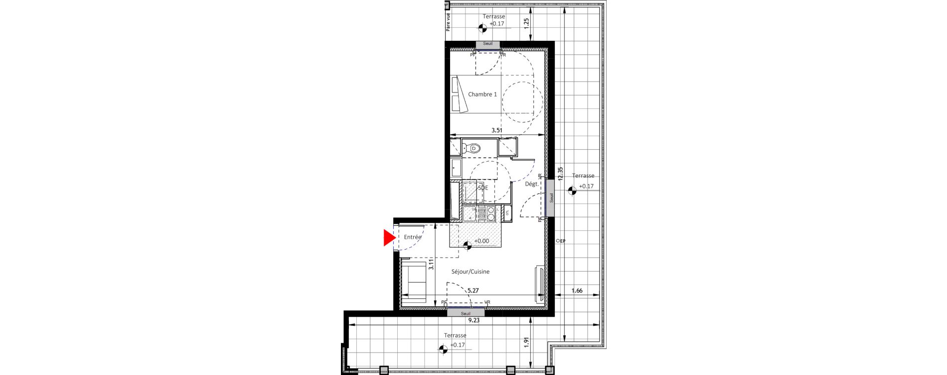 Appartement T1 de 37,33 m2 &agrave; Noisy-Le-Sec Plaine de l ourcq