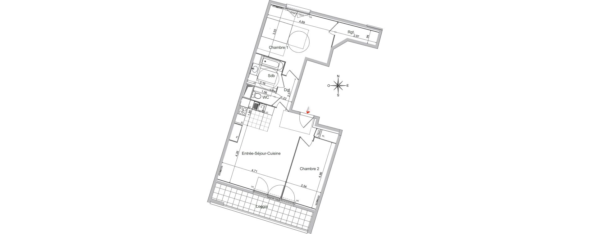 Appartement T3 de 73,39 m2 &agrave; Noisy-Le-Sec Centre