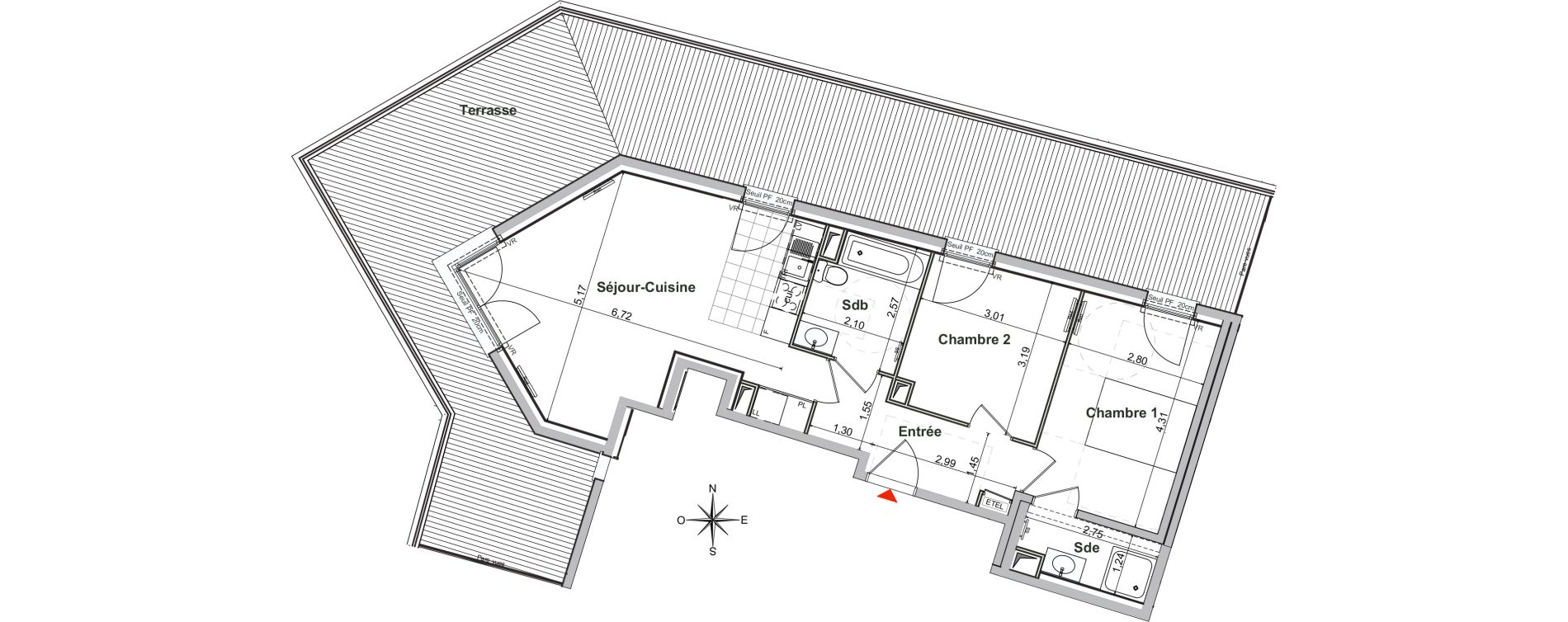 Appartement T3 de 60,94 m2 &agrave; Noisy-Le-Sec Centre