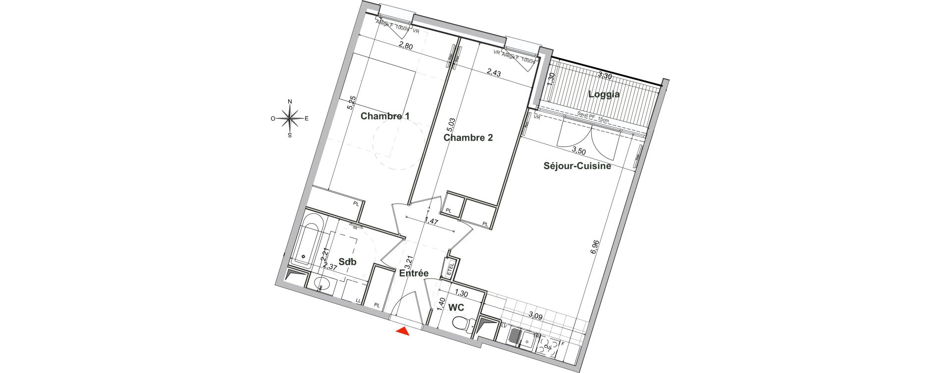 Appartement T3 de 65,90 m2 &agrave; Noisy-Le-Sec Centre