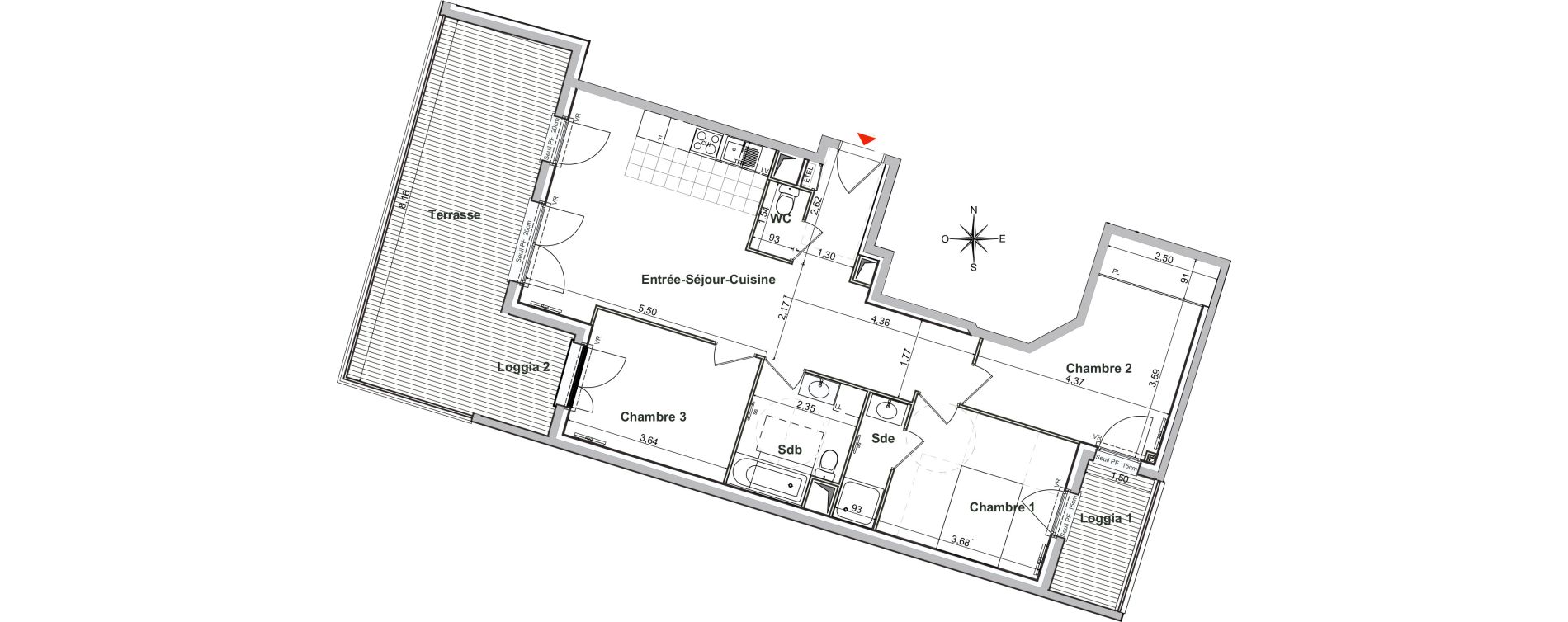 Appartement T4 de 80,62 m2 &agrave; Noisy-Le-Sec Centre