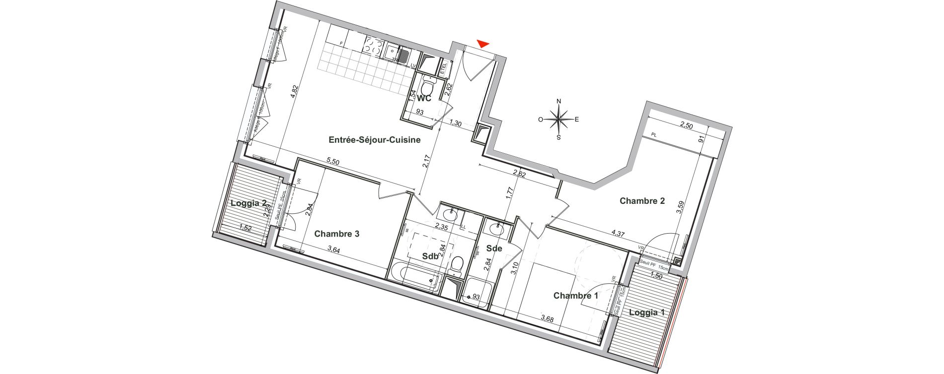 Appartement T4 de 80,62 m2 &agrave; Noisy-Le-Sec Centre