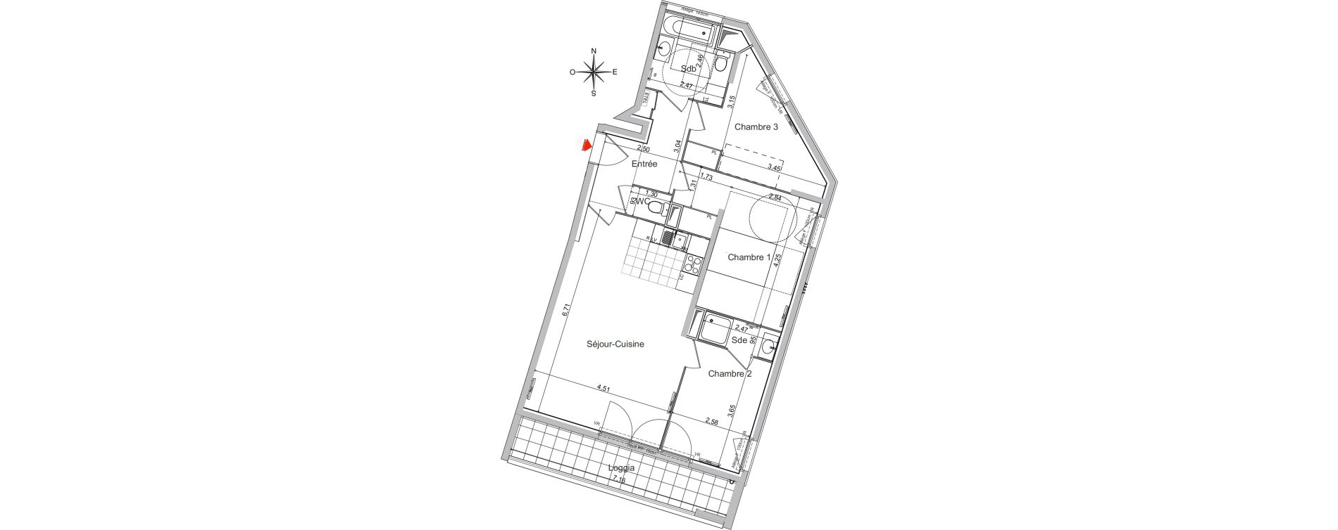 Appartement T4 de 80,42 m2 &agrave; Noisy-Le-Sec Centre