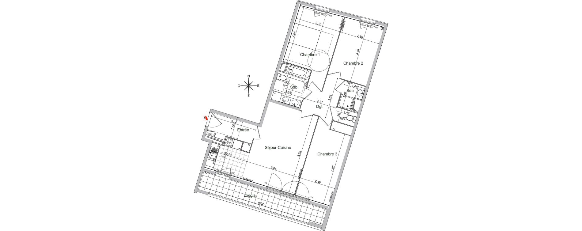 Appartement T4 de 86,61 m2 &agrave; Noisy-Le-Sec Centre