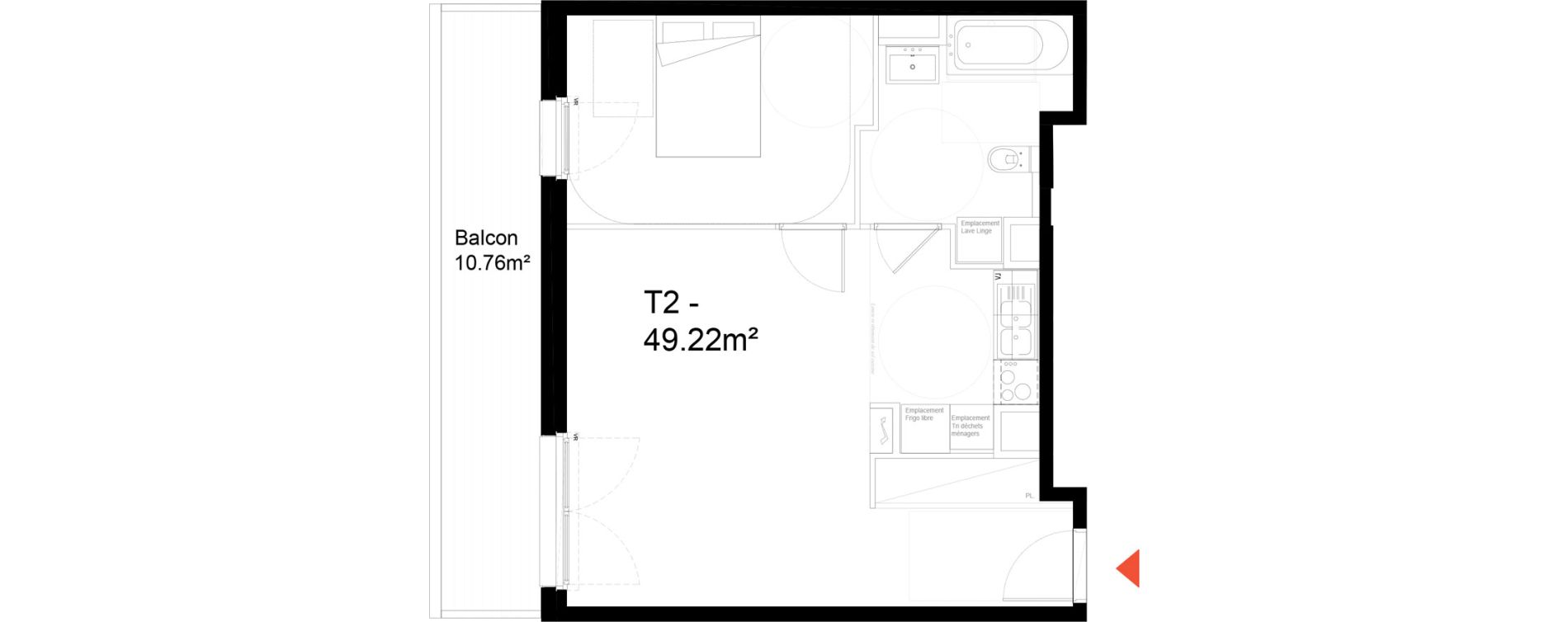 Appartement T2 de 49,22 m2 &agrave; Noisy-Le-Sec Zone industrielle