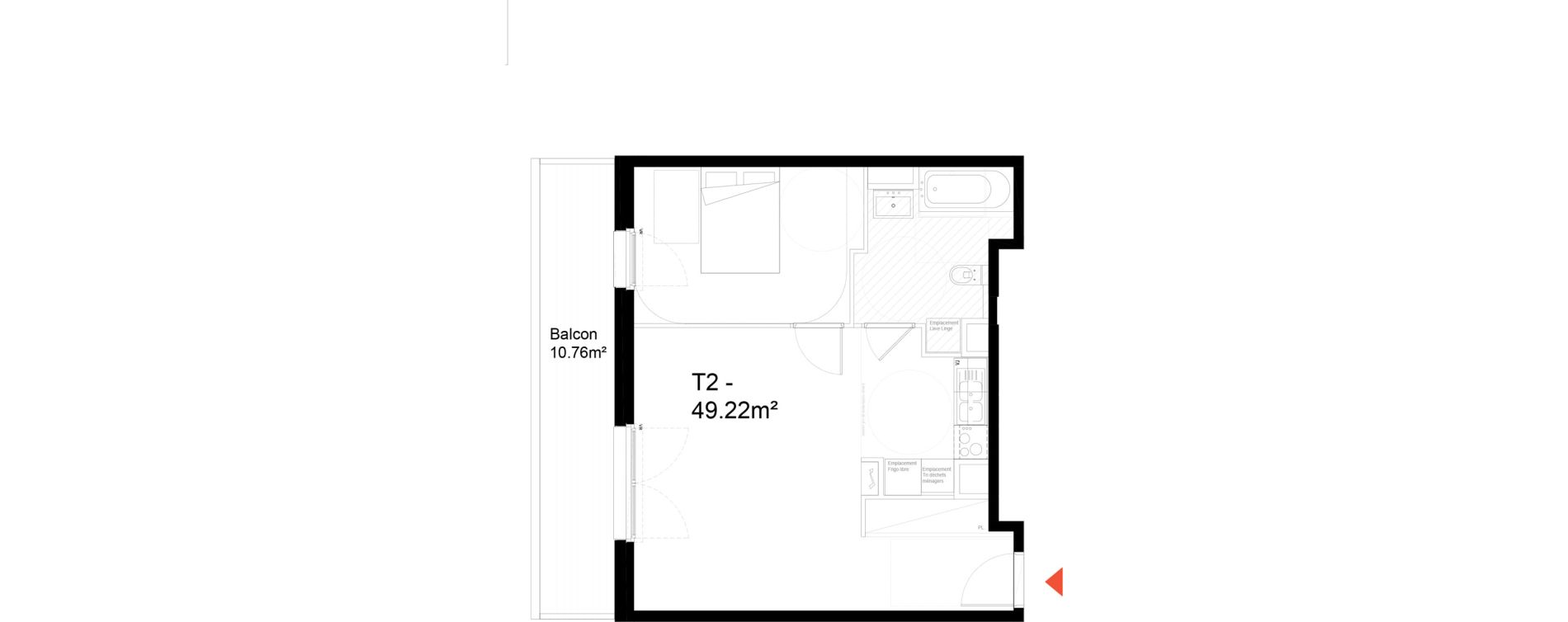 Appartement T2 de 49,22 m2 &agrave; Noisy-Le-Sec Zone industrielle