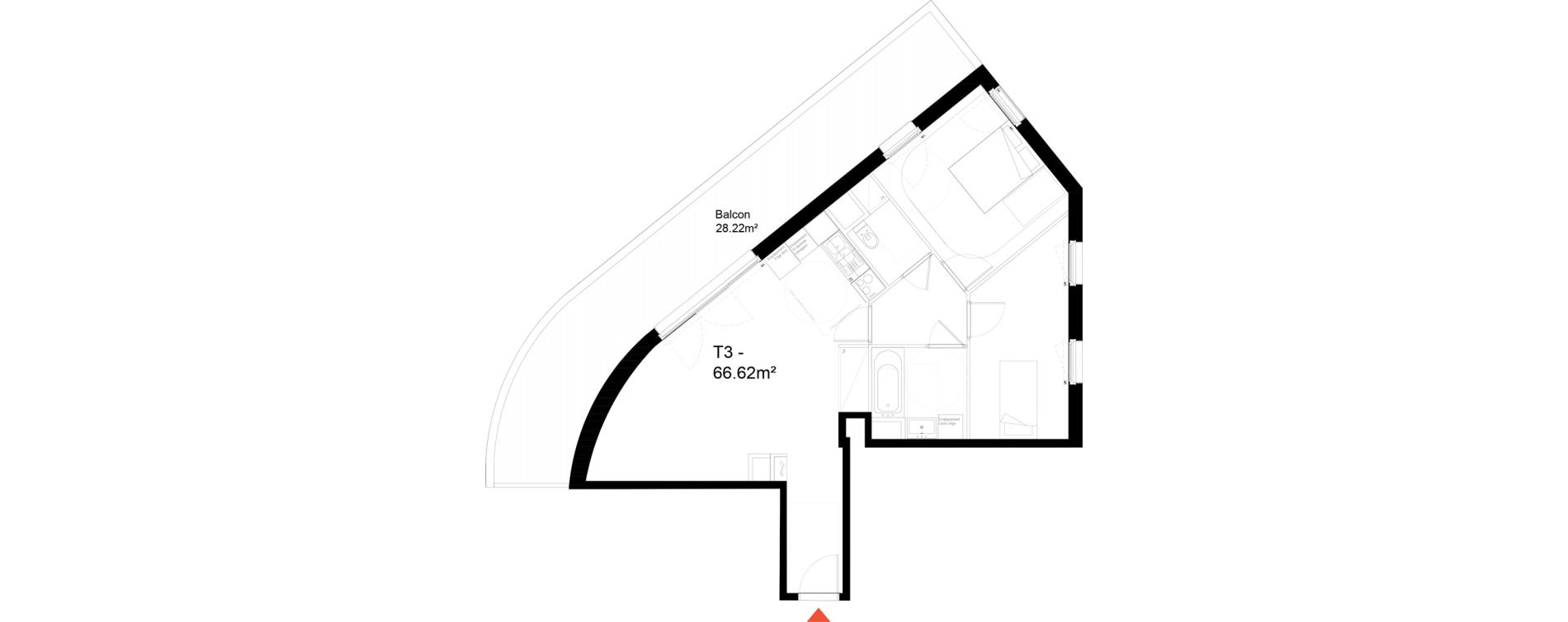 Appartement T3 de 66,62 m2 &agrave; Noisy-Le-Sec Zone industrielle