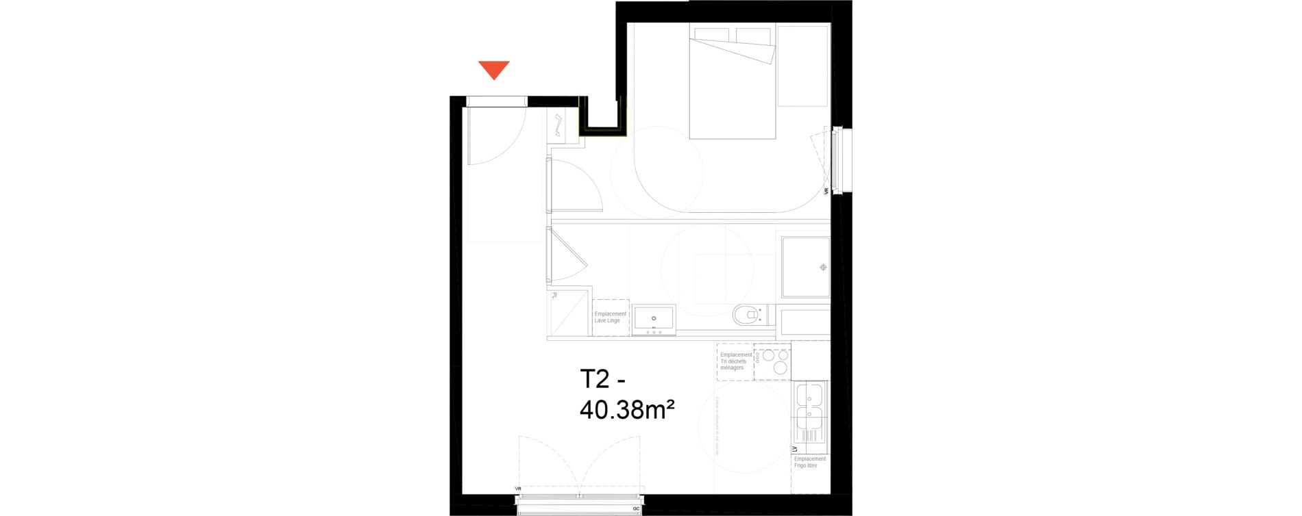 Appartement T2 de 40,38 m2 &agrave; Noisy-Le-Sec Zone industrielle