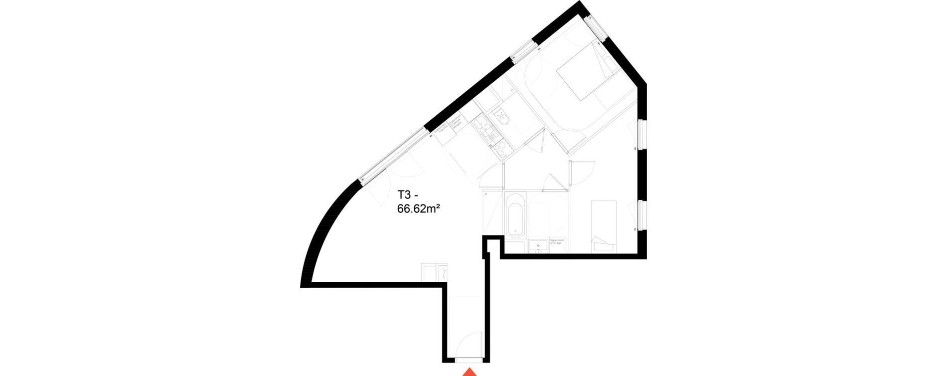 Appartement T3 de 66,62 m2 &agrave; Noisy-Le-Sec Zone industrielle