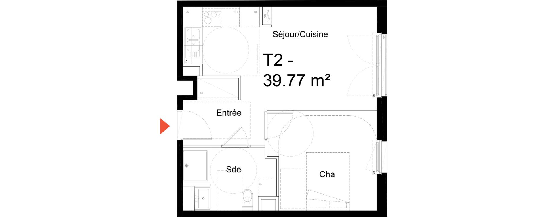 Appartement T2 de 39,77 m2 &agrave; Noisy-Le-Sec Zone industrielle