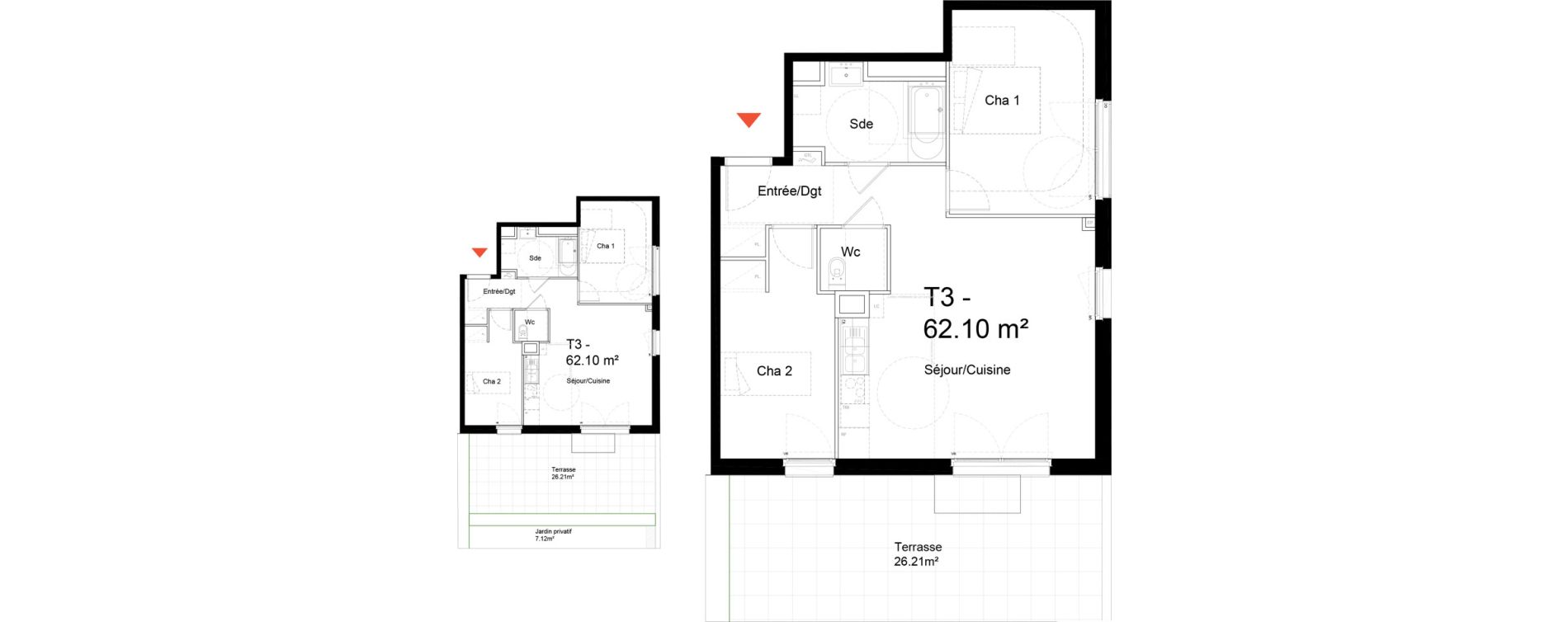 Appartement T3 de 62,10 m2 &agrave; Noisy-Le-Sec Zone industrielle