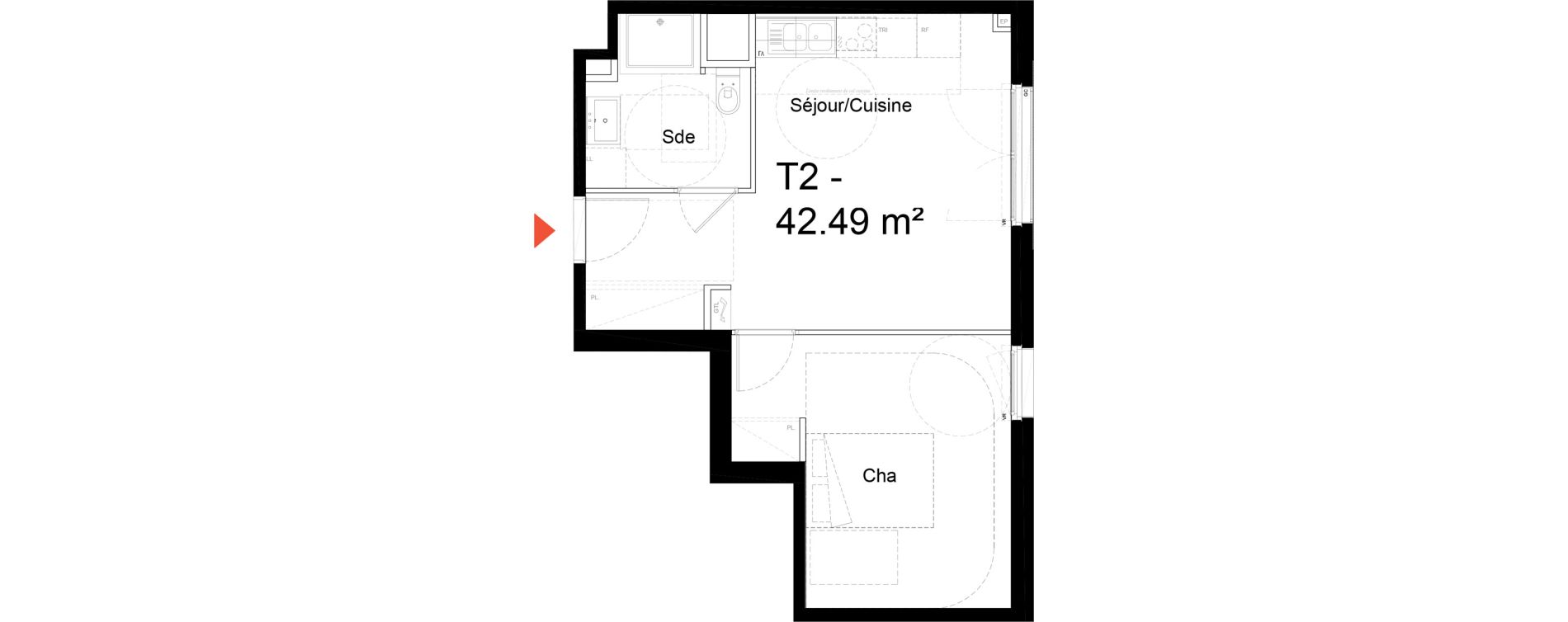 Appartement T2 de 42,49 m2 &agrave; Noisy-Le-Sec Zone industrielle