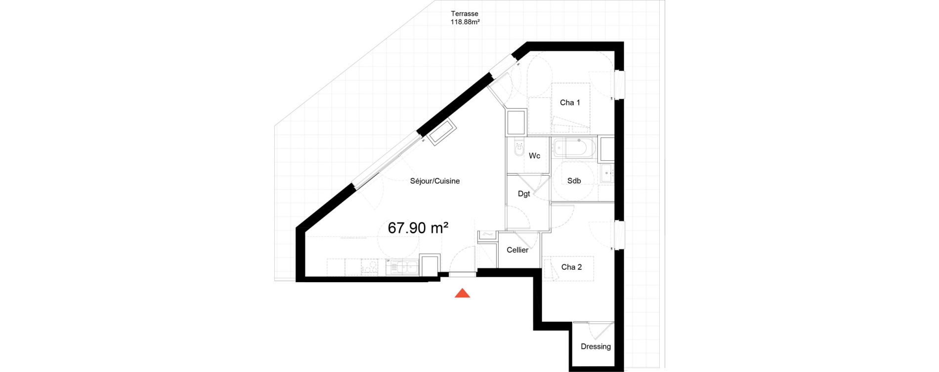 Appartement T3 de 67,79 m2 &agrave; Noisy-Le-Sec Zone industrielle