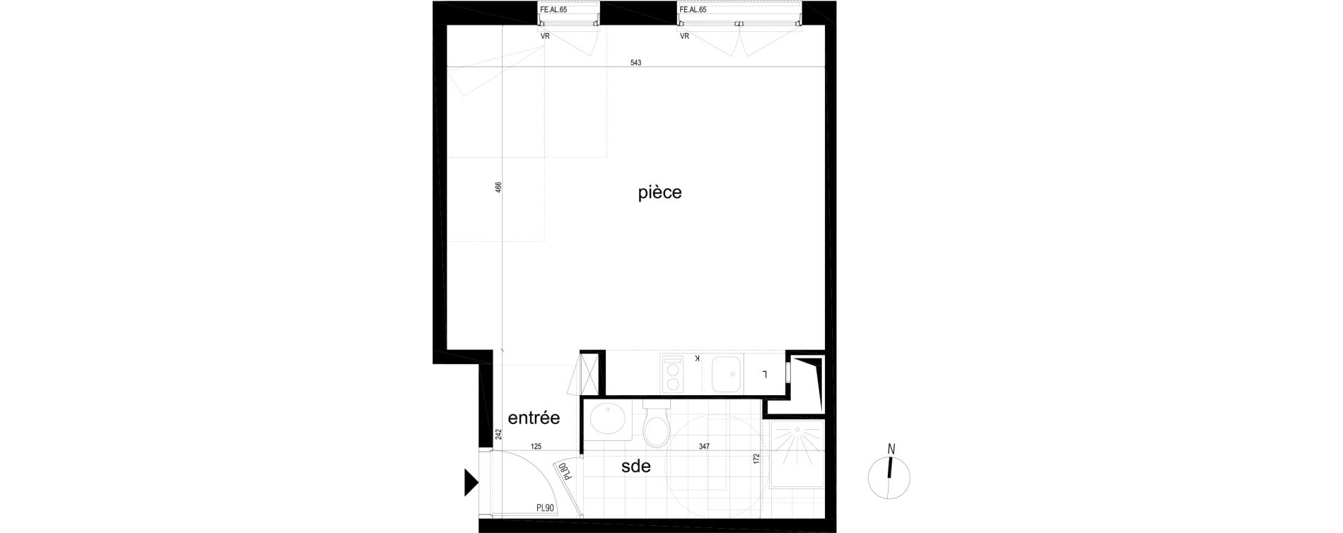 Appartement T1 de 35,71 m2 &agrave; Noisy-Le-Sec Boissiere