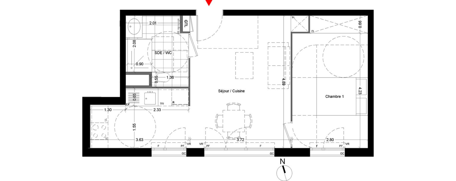 Appartement T2 de 44,40 m2 &agrave; Noisy-Le-Sec Centre