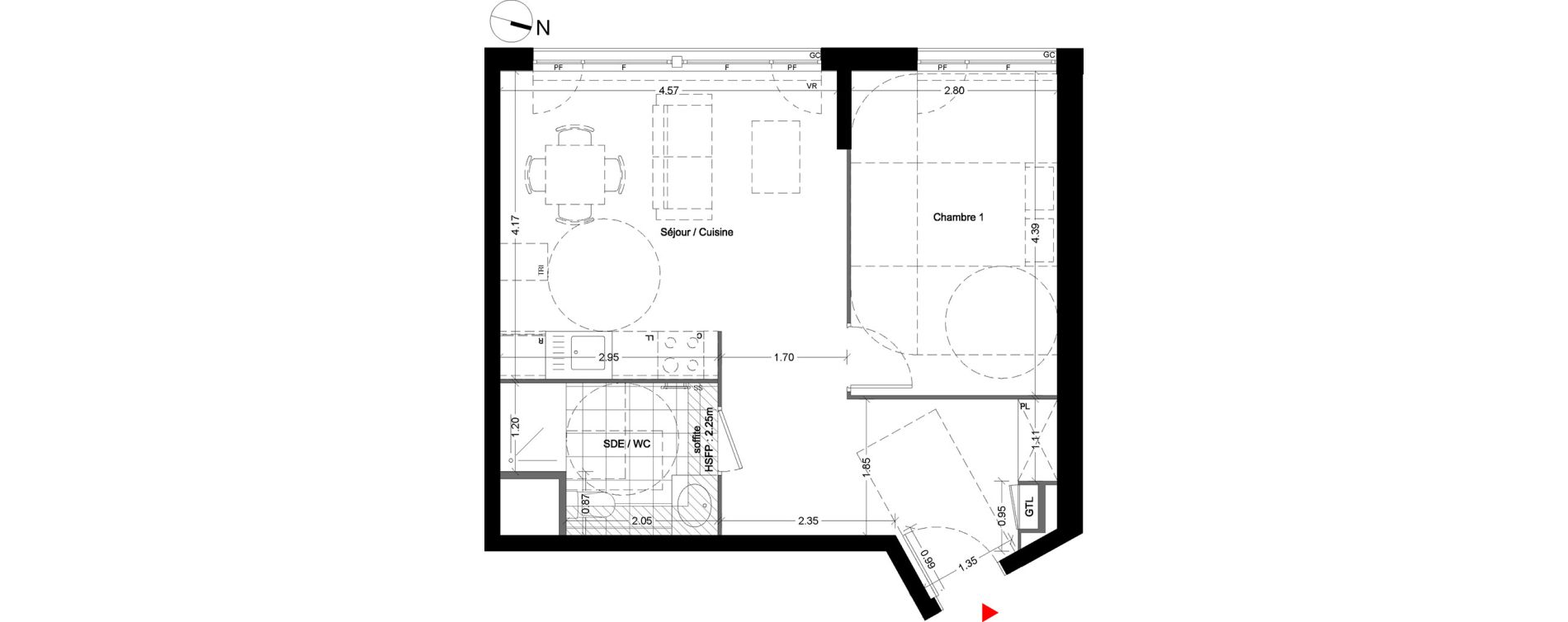 Appartement T2 de 46,40 m2 &agrave; Noisy-Le-Sec Centre