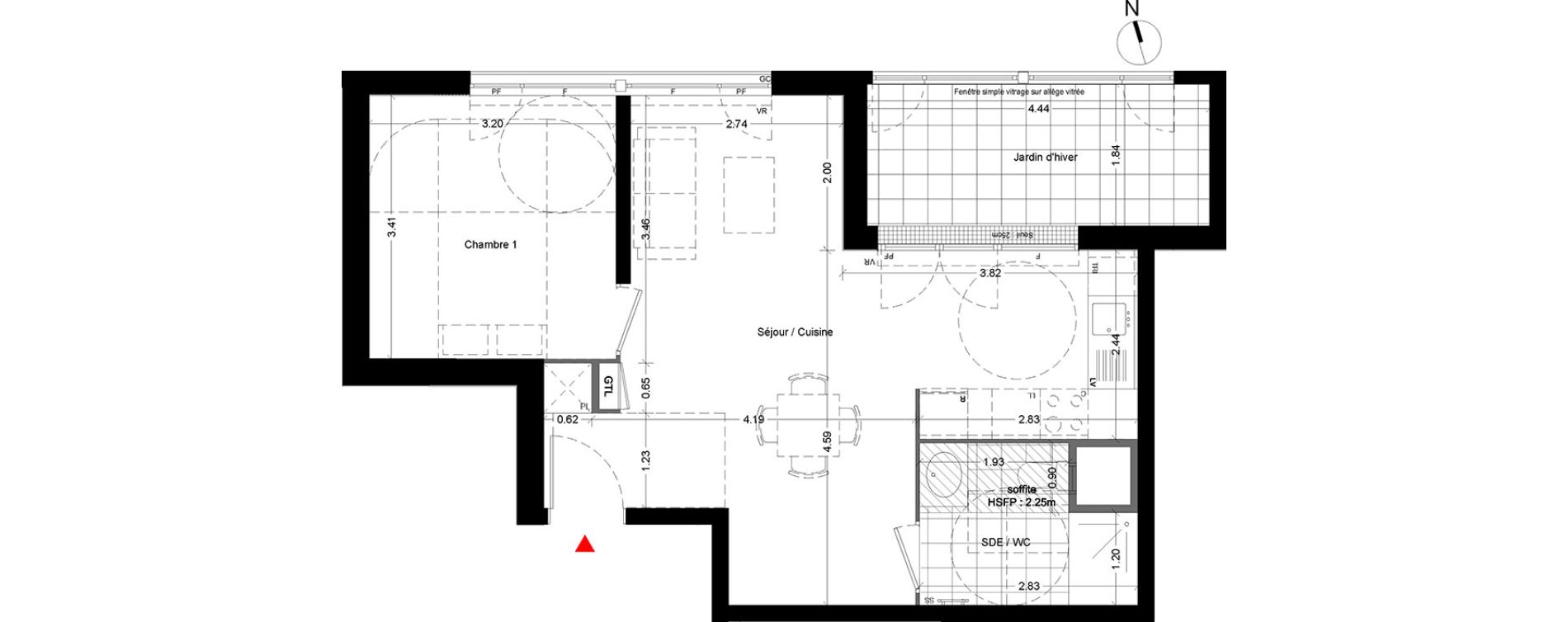 Appartement T2 de 45,80 m2 &agrave; Noisy-Le-Sec Centre