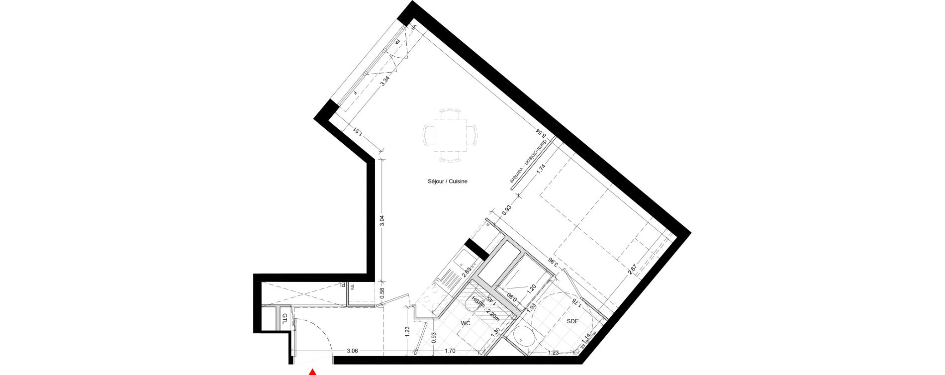 Appartement T1 de 45,30 m2 &agrave; Noisy-Le-Sec Centre