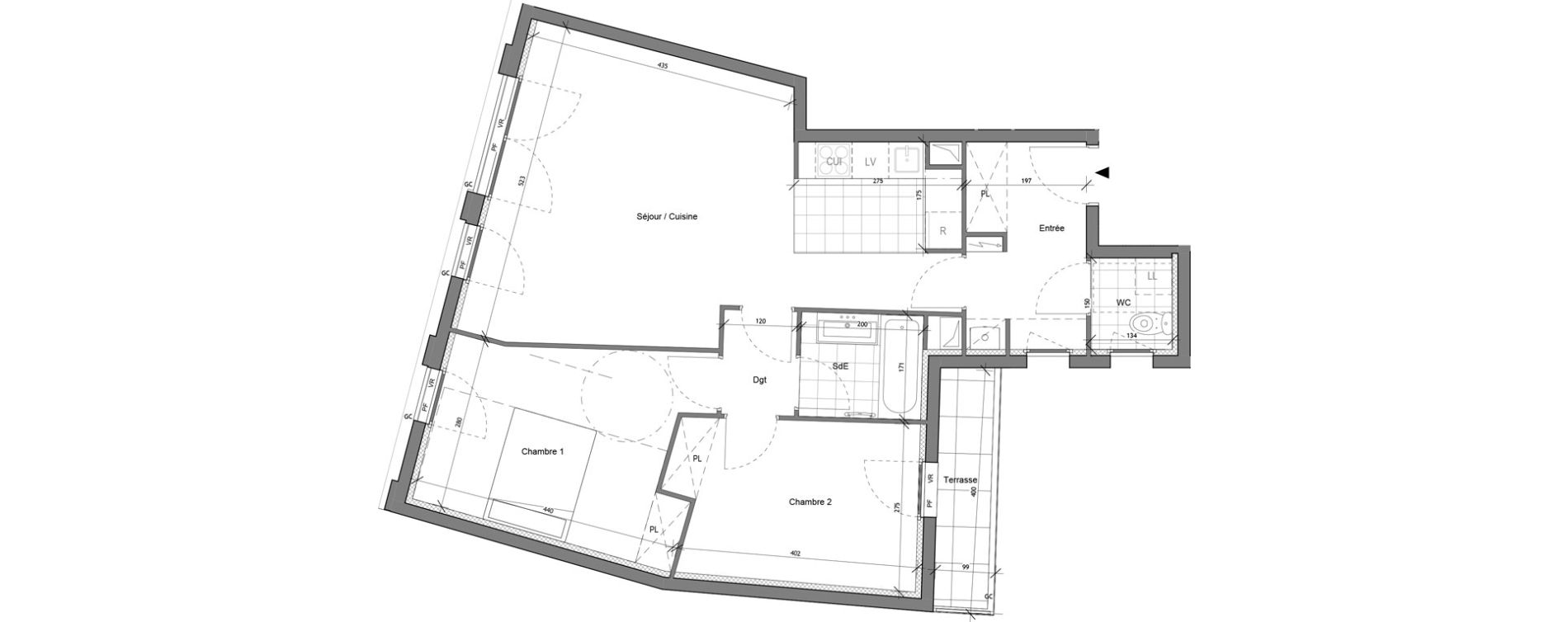 Appartement T3 de 67,74 m2 &agrave; Pantin Quatre chemins - jaur&egrave;s