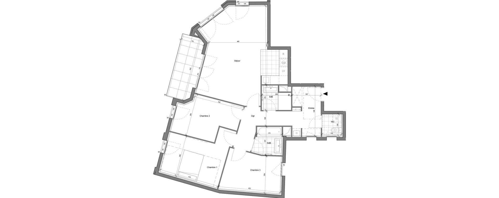 Appartement T4 de 85,64 m2 &agrave; Pantin Quatre chemins - jaur&egrave;s
