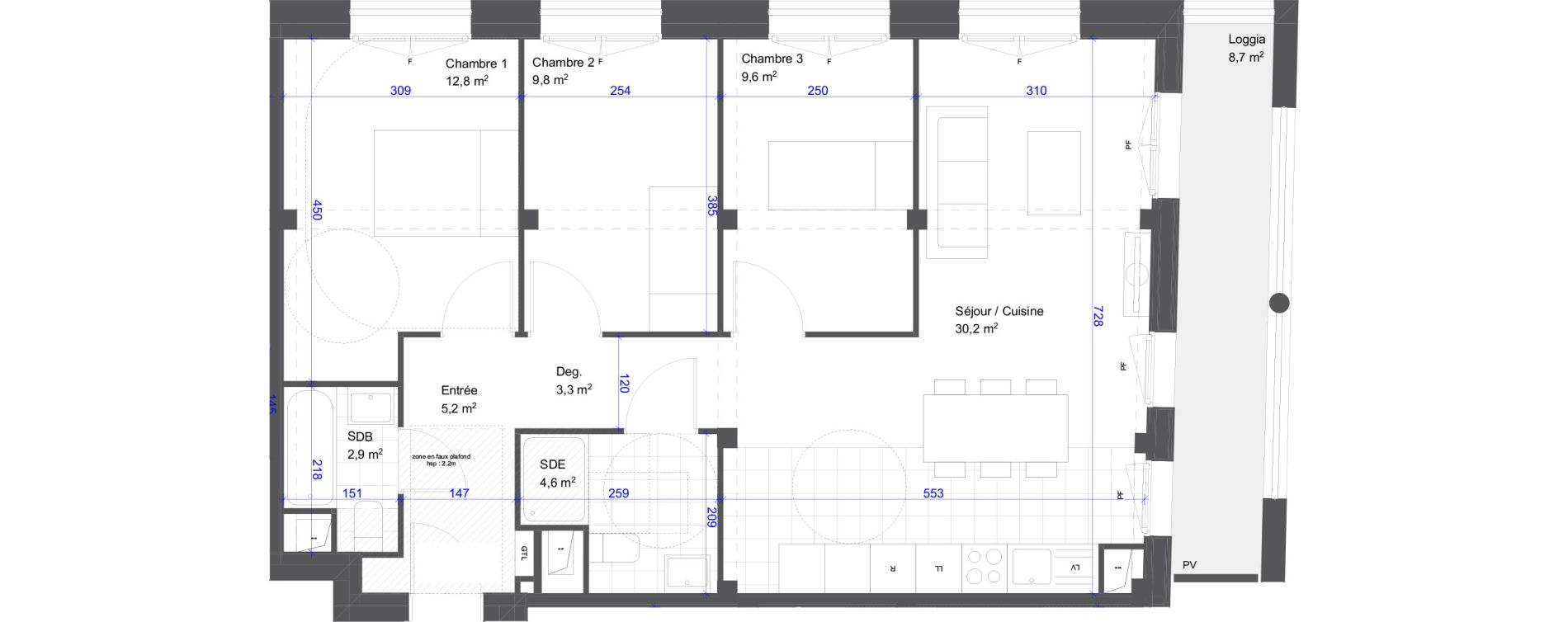 Appartement T4 de 78,40 m2 &agrave; Pantin &eacute;coquartier gare