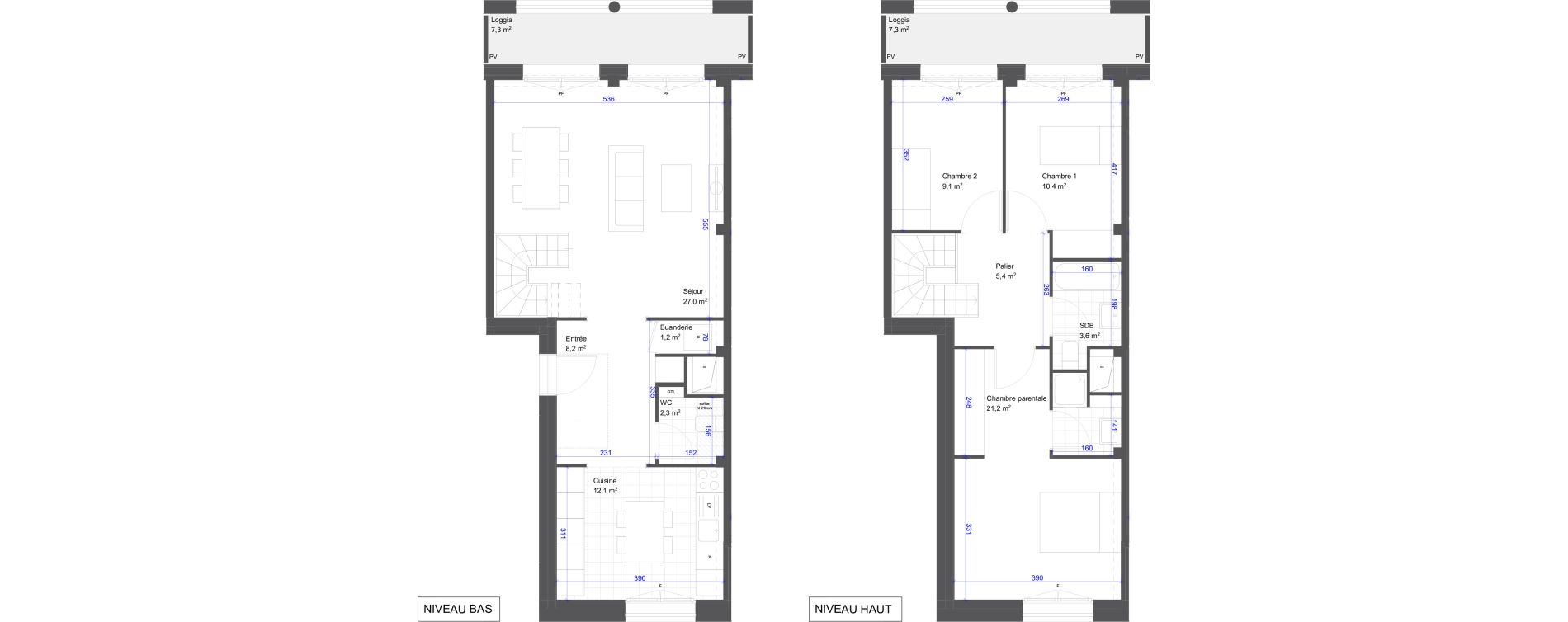 Duplex T4 de 100,40 m2 &agrave; Pantin &eacute;coquartier gare