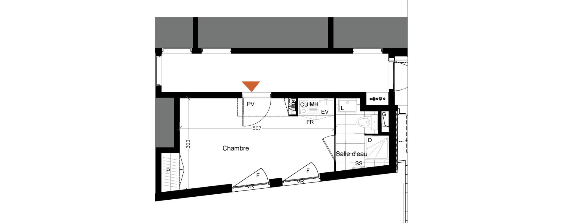 Appartement T1 de 18,00 m2 &agrave; Pierrefitte-Sur-Seine Centre