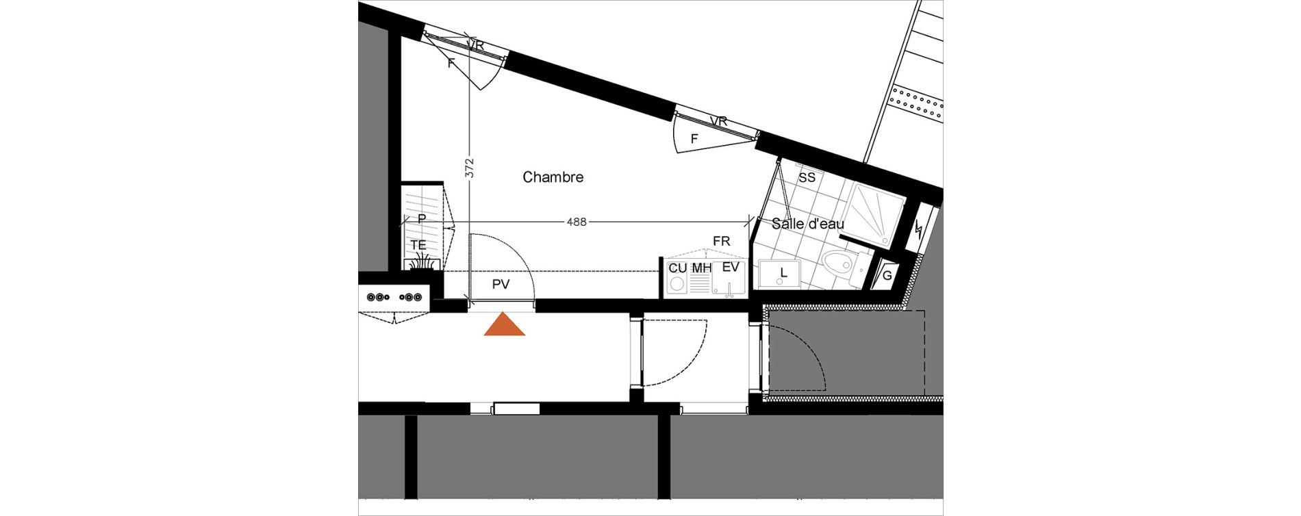 Appartement T1 de 17,60 m2 &agrave; Pierrefitte-Sur-Seine Centre