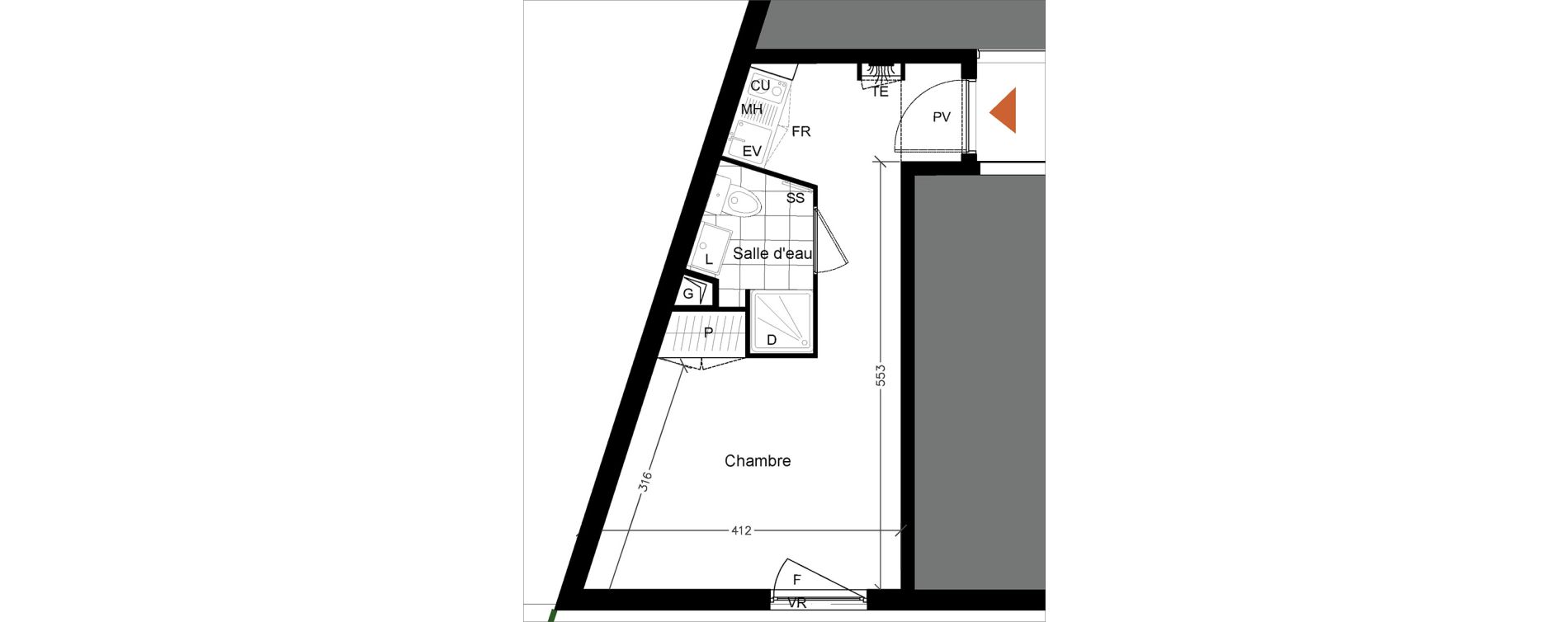 Appartement T1 de 21,20 m2 &agrave; Pierrefitte-Sur-Seine Centre