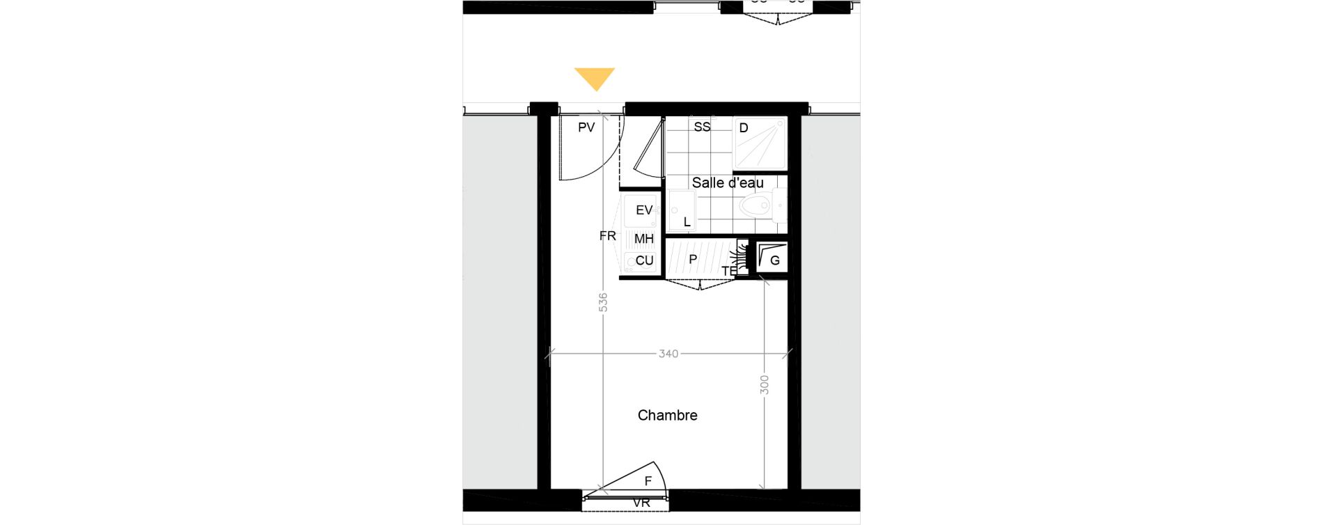 Appartement T1 de 17,90 m2 &agrave; Pierrefitte-Sur-Seine Centre