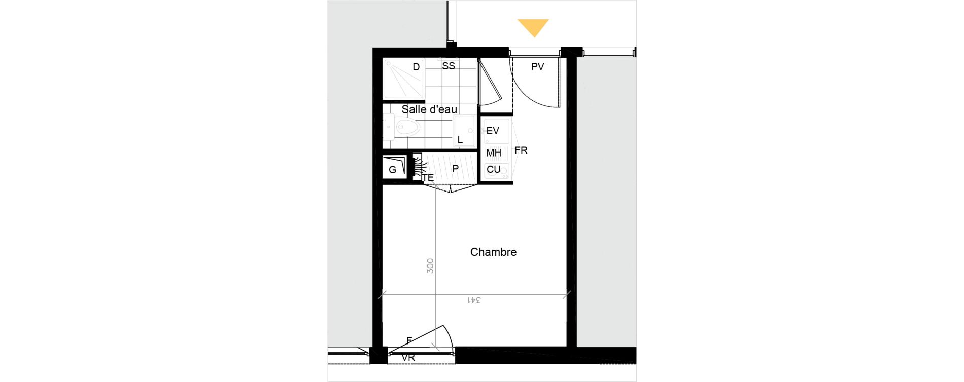 Appartement T1 de 17,90 m2 &agrave; Pierrefitte-Sur-Seine Centre