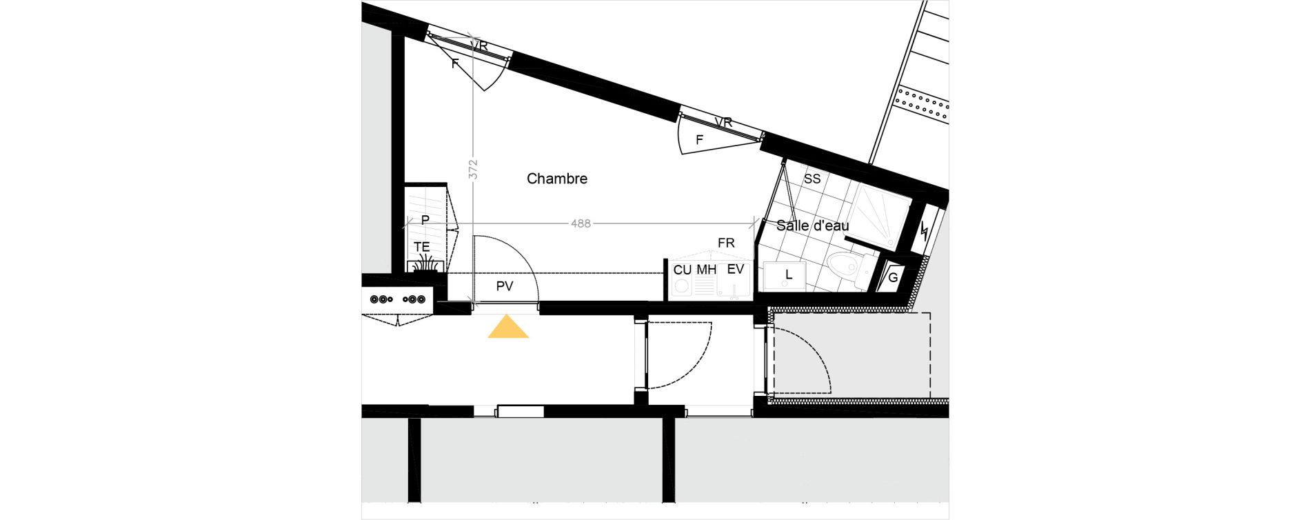 Appartement T1 de 17,60 m2 &agrave; Pierrefitte-Sur-Seine Centre
