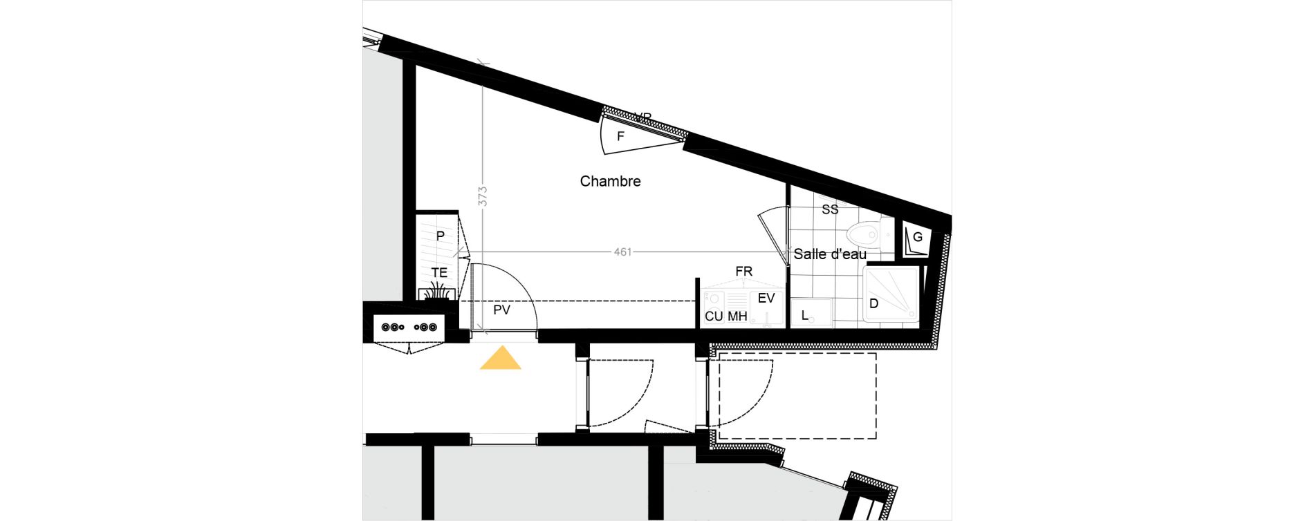Appartement T1 de 17,80 m2 &agrave; Pierrefitte-Sur-Seine Centre