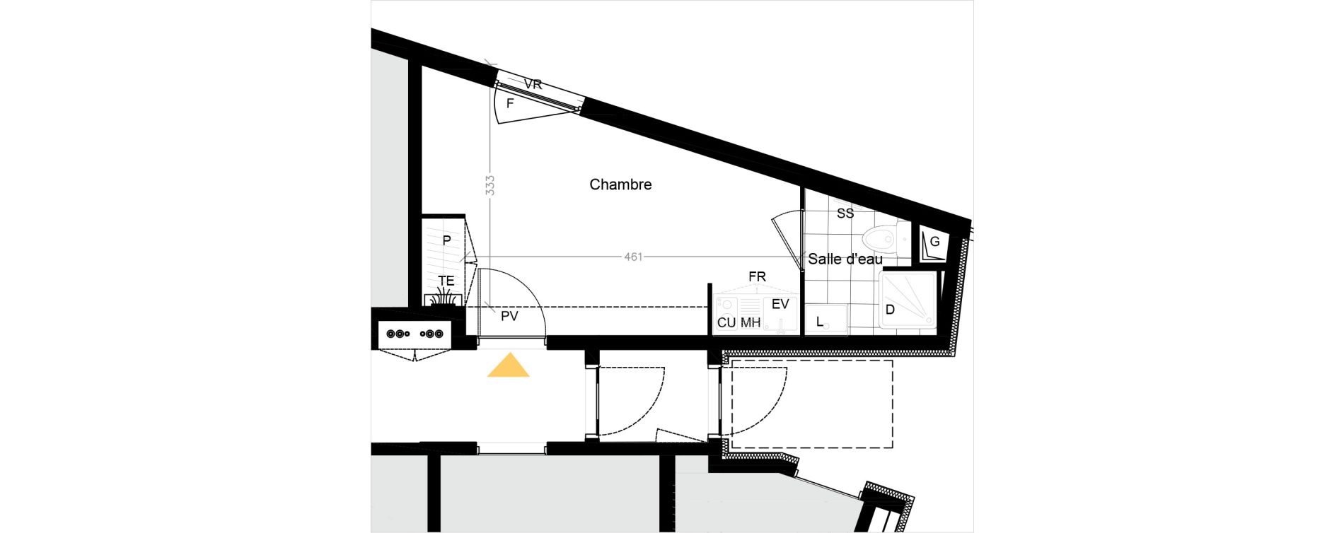 Appartement T1 de 17,80 m2 &agrave; Pierrefitte-Sur-Seine Centre