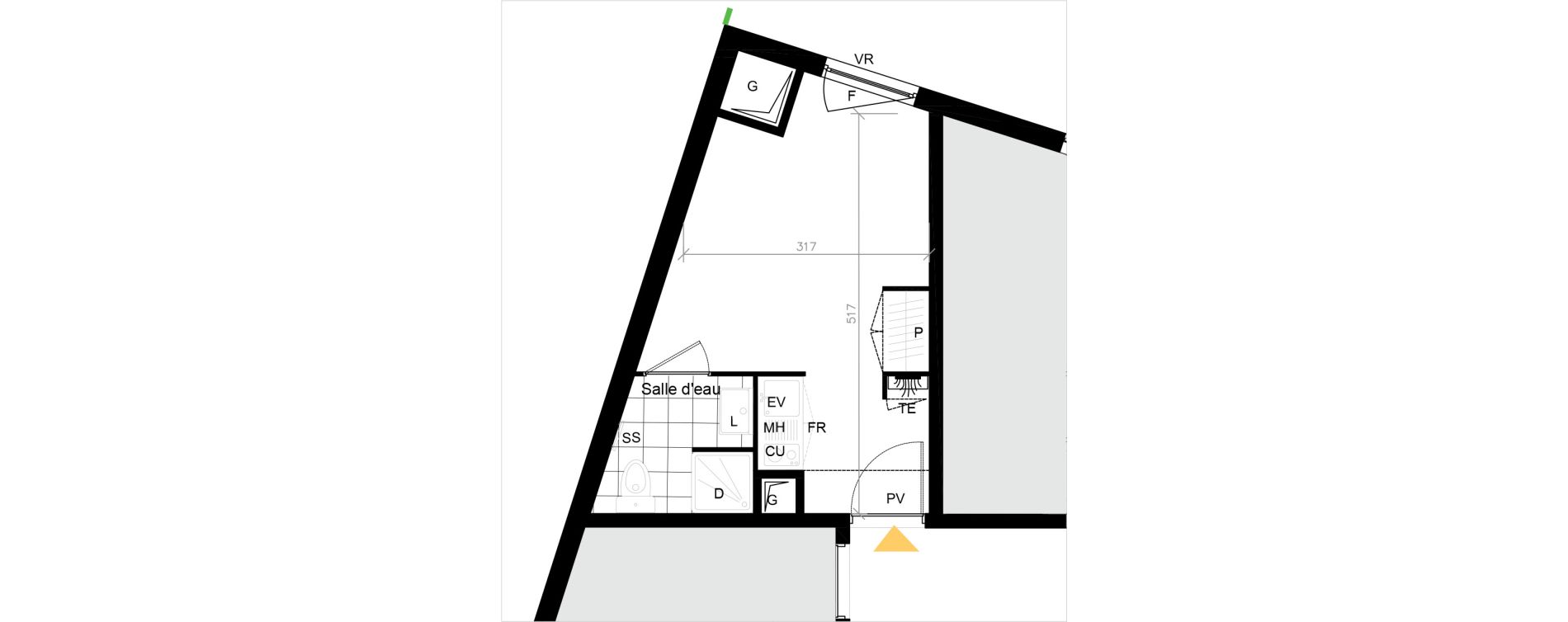 Appartement T1 de 18,20 m2 &agrave; Pierrefitte-Sur-Seine Centre