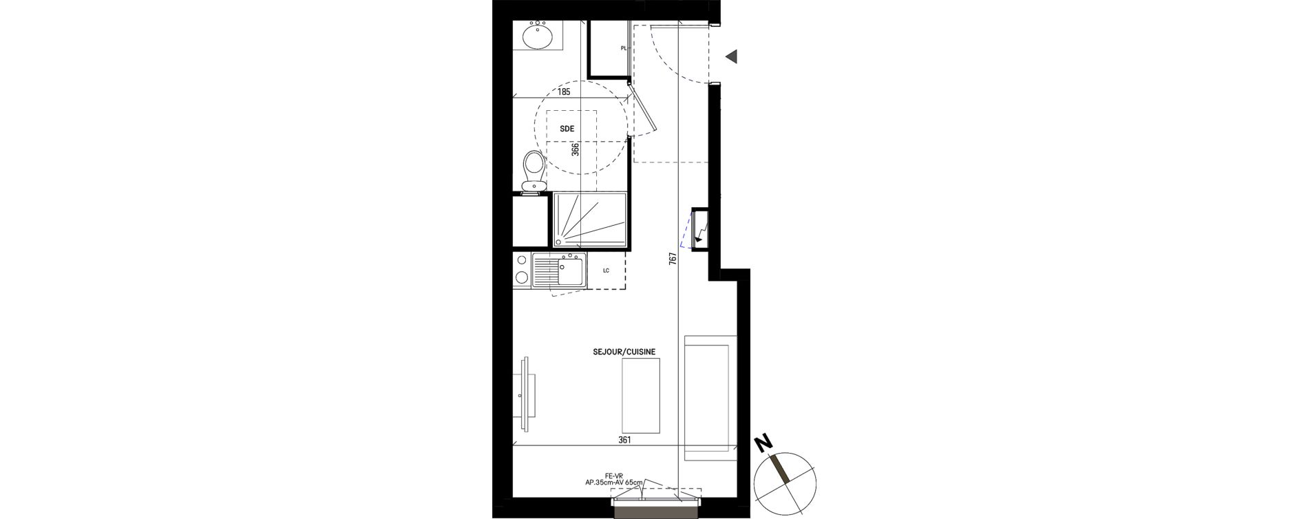Appartement T1 de 24,69 m2 &agrave; Pierrefitte-Sur-Seine Centre