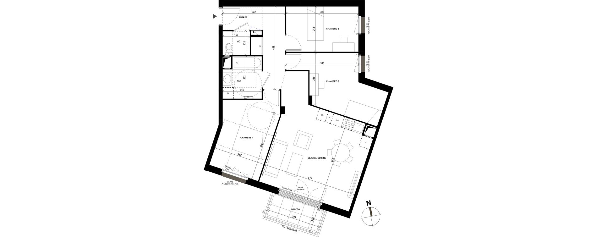 Appartement T4 de 77,39 m2 &agrave; Pierrefitte-Sur-Seine Centre