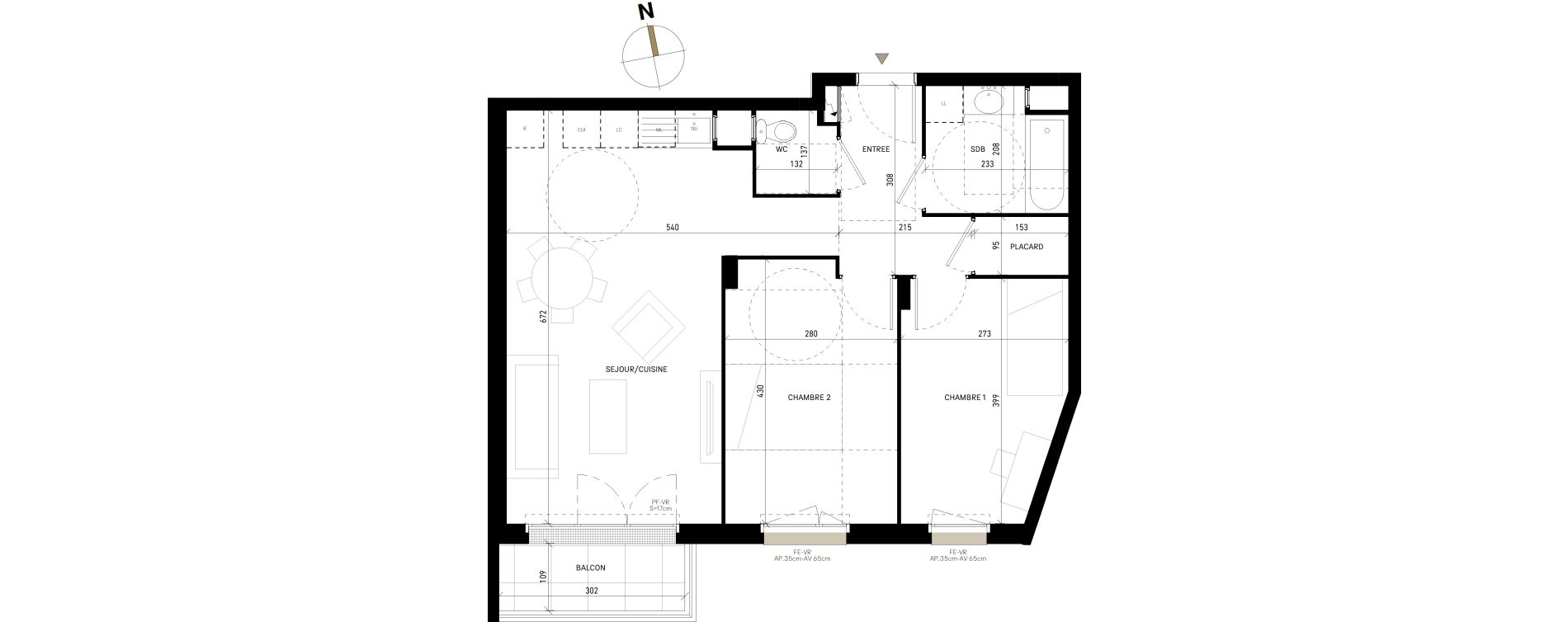 Appartement T3 de 59,86 m2 &agrave; Pierrefitte-Sur-Seine Centre