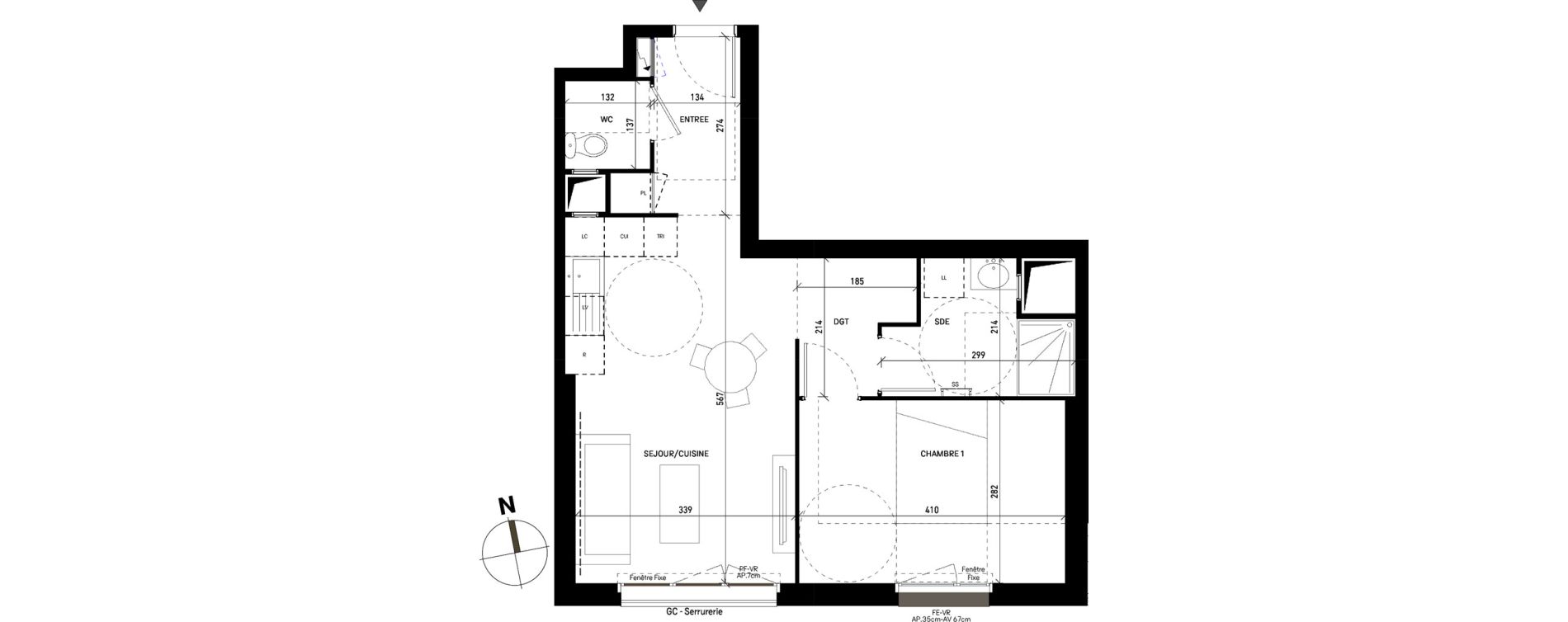 Appartement T2 de 44,64 m2 à Pierrefitte-Sur-Seine Centre