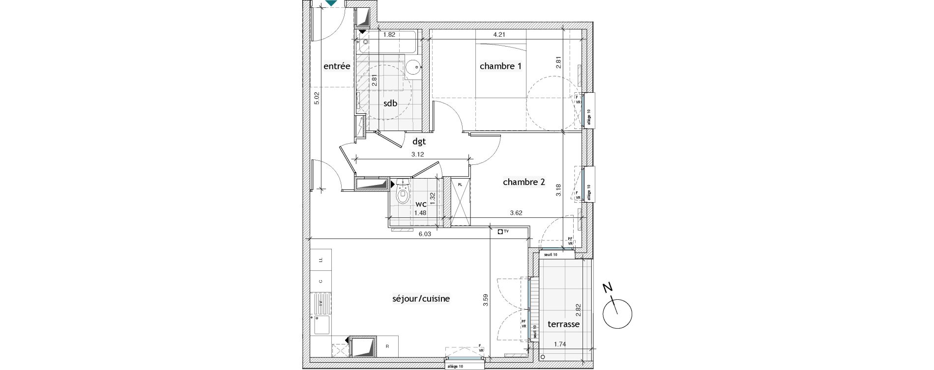 Appartement T3 de 61,52 m2 &agrave; Pierrefitte-Sur-Seine Centre