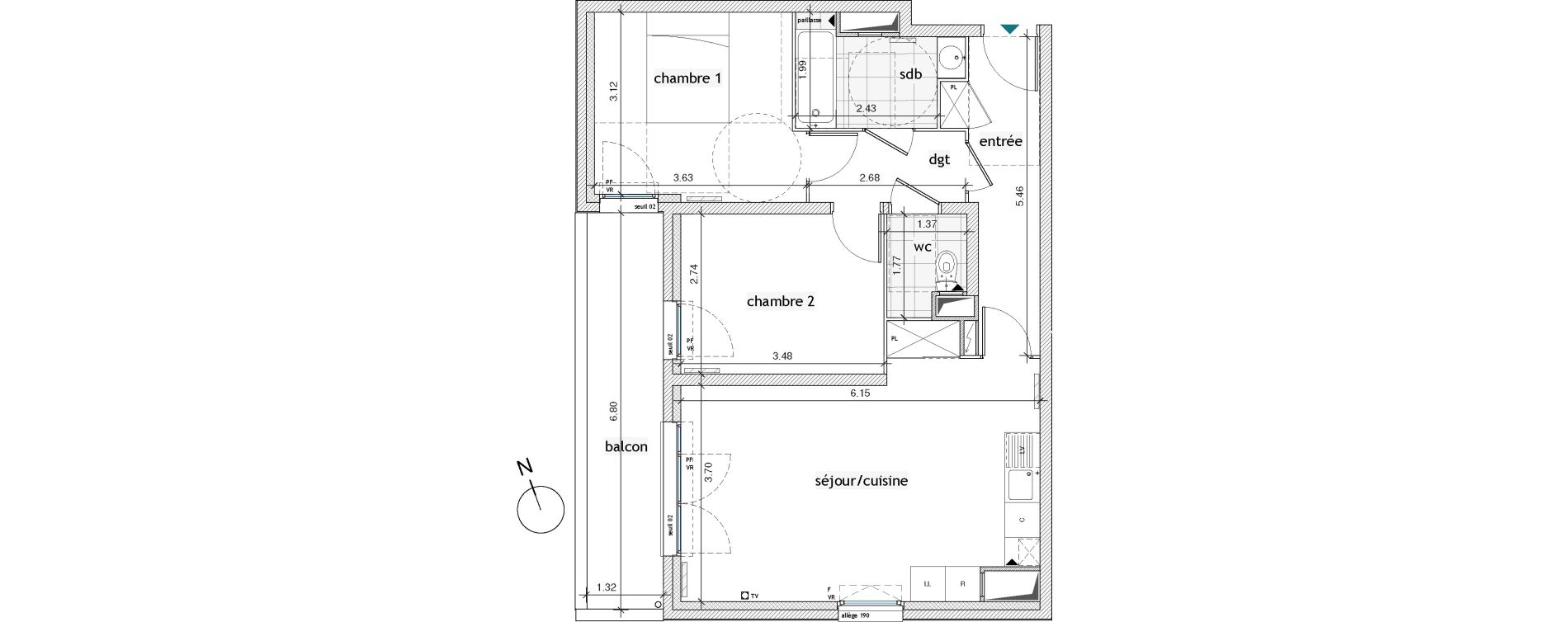 Appartement T3 de 61,40 m2 &agrave; Pierrefitte-Sur-Seine Centre