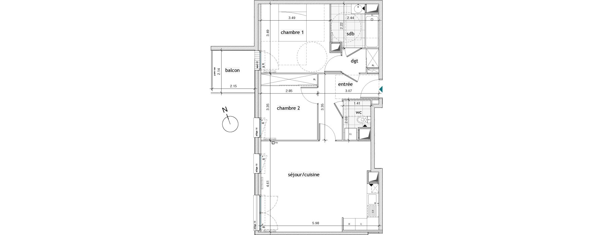 Appartement T3 de 64,58 m2 &agrave; Pierrefitte-Sur-Seine Centre